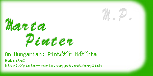 marta pinter business card